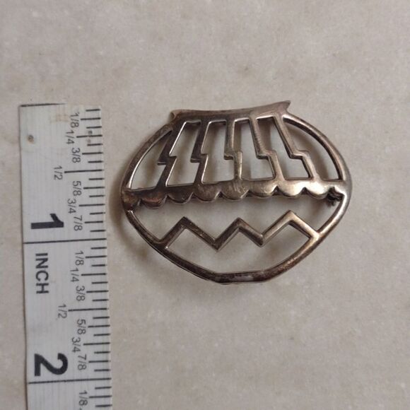 Sterling Navajo Native American pot pin - Picture 4 of 5